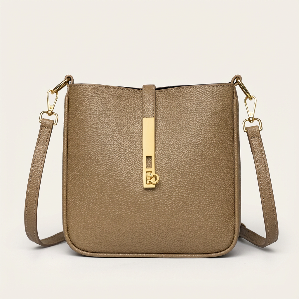 Vellegra Elin Leather Bucket Crossbody Bag
